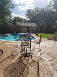 PATIO WROUGHT IRON SET, CHIMINEA, GARDEN FENCING, ETC.