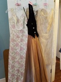 VINTAGE BEADED AND LACE DRESSES.