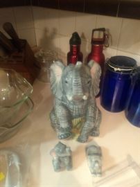 elephant cookie jar and s&p 