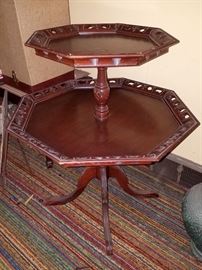 Vintage two tier hexagon table