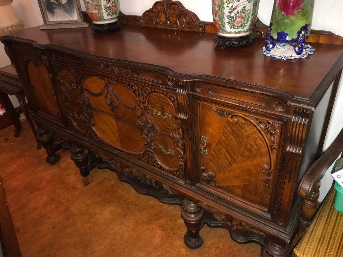 Gorgeous antique buffet!! There is a matching table and chairs