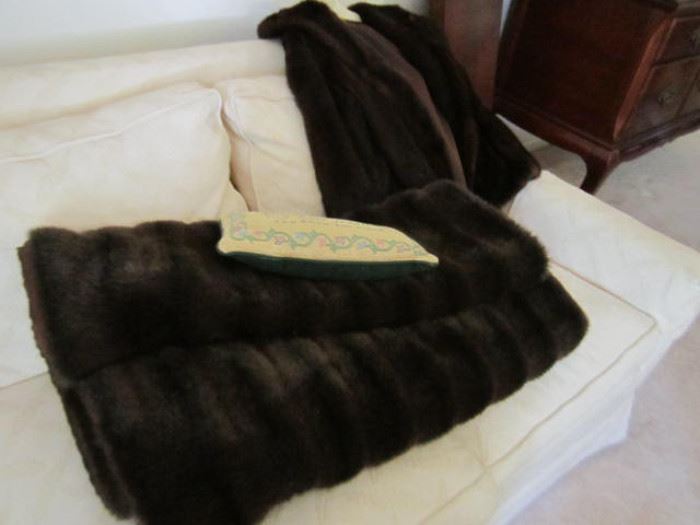 Mink stole and mink blanket beautifully seamed liner