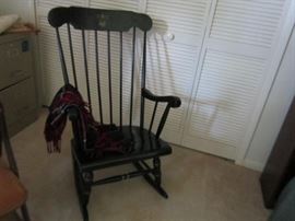 Military rocking chair with inscription