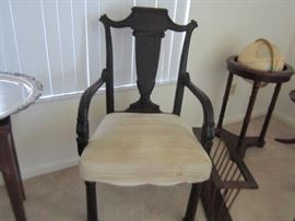 Black wood carved Chinese chair