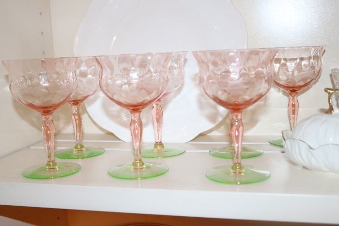 Optic Diamond Watermelon Wine Glasses