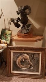 Big Horn Sheep  Artwork, and Bronze Statue