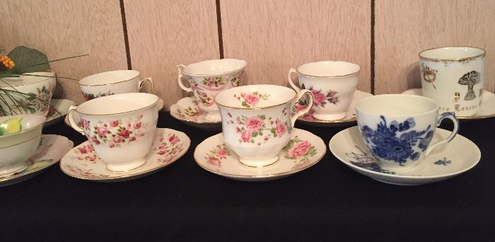 Tea Cups by Royal Albert, Royal Vale, Nasco Japan, Shefford, Queen Anne, Royal Kent, Royal Addaly, Norway, Sweeden 