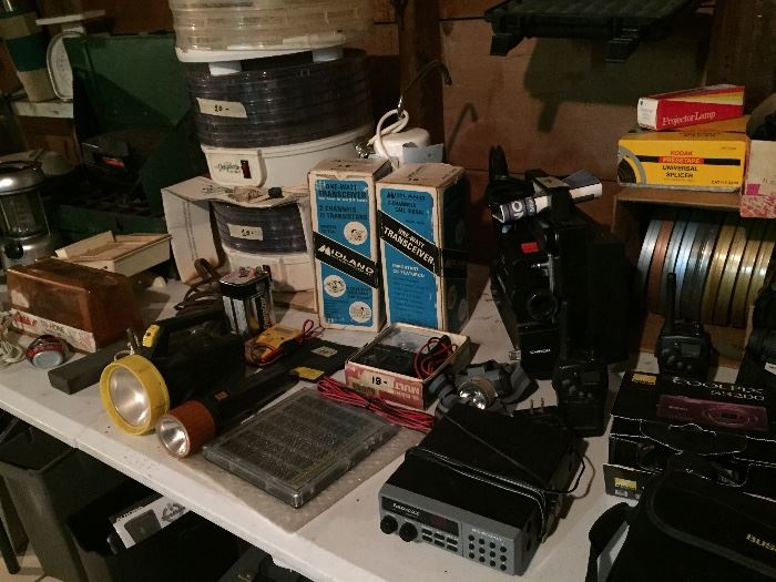 Assorted Garage Items, Movie Camera Minolta Vintage