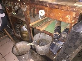 Galvanized Items, Work Benches Wooden