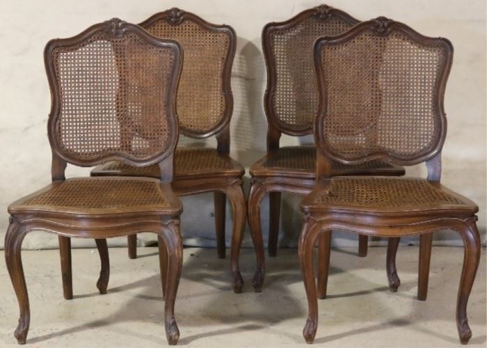 Caned set of French chairs