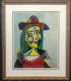 Woman in Hat & Fur Collar by Picasso