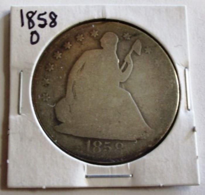 1858 O Seated Liberty silver coin