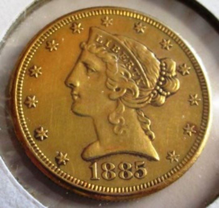 1885-S $5 Gold Liberty