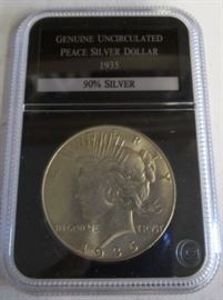 1935 UNC Peace Silver Dollar