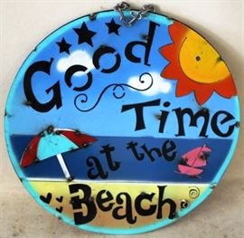 Good Time at the Beach metal sign