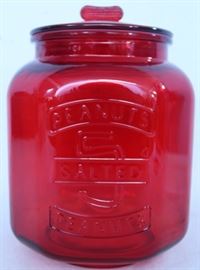 Red peanut jar