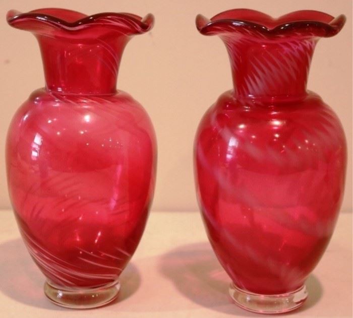 Cranberry vases