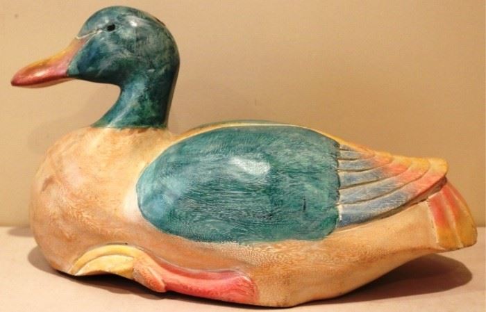 Wooden carved duck