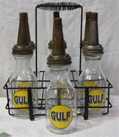Gulf oil bottle set