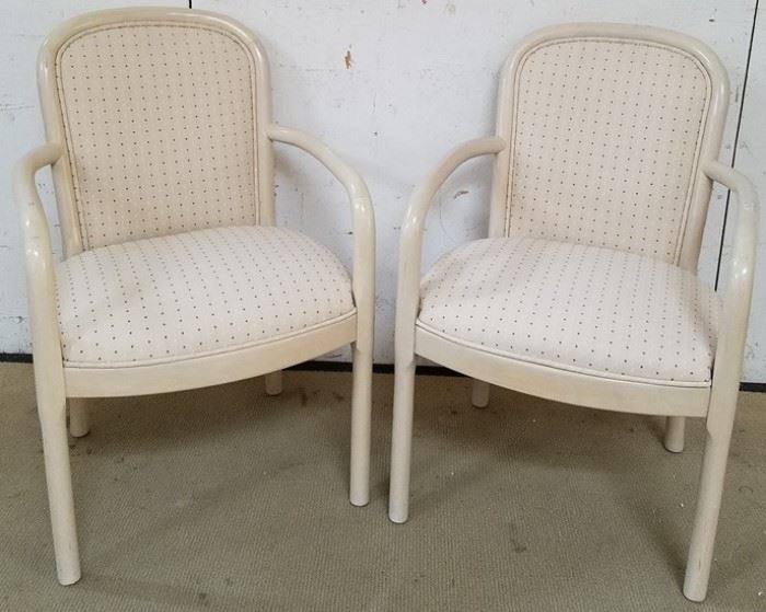 Pair lacquered arm chairs