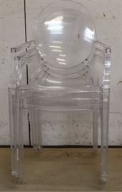 Pair acrylic arm chairs