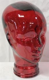 Glass head in red