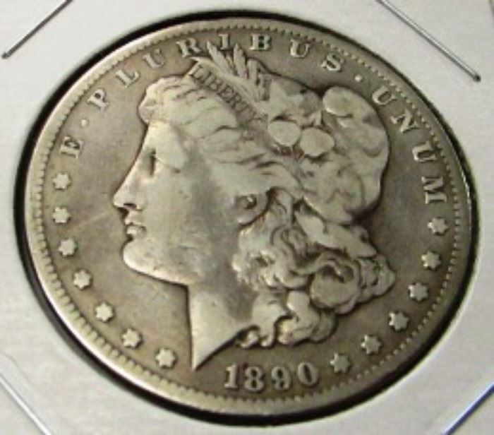 1890 Carson City silver dollar coin