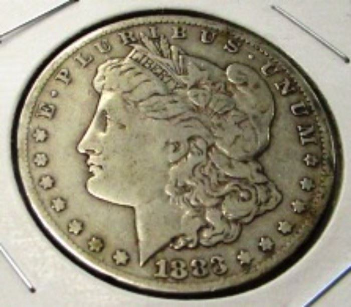 1883 Carson City silver dollar coin
