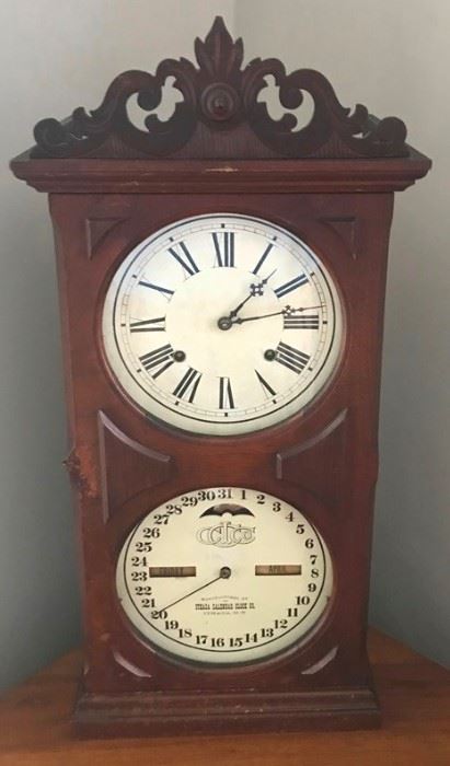 Super Ithaca double dial calendar clock