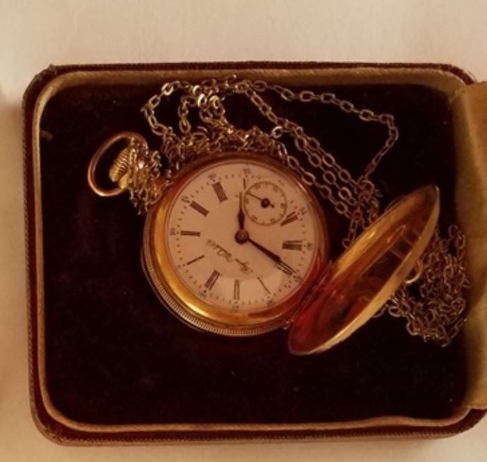 14kt gold case Bijou pocket watch