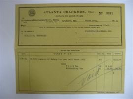 Atlanta Crackers, Inc. paycheck  1956