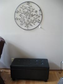 Wall art and padded storage trunk