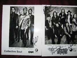 Collective Soul and Lynyrd Skynyrd signed photos also one Collective Soul signed CD