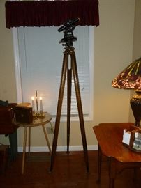 Beautiful old transit on tripod