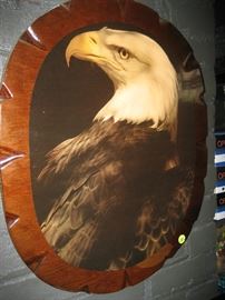 Eagle on wood plaque