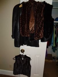 Faux furs and leather jacket