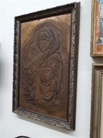 Si Cohen copper relief - signed/numbered