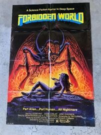 Forbidden World...1 of the 36 Vintage Posters Available at this sale!! They are from the Victoria Theater on Caroline Street in Fredericksburg,Va. They were mailed to the theater ,to be displayed in the marquee. They were usually thrown away ,but a family member worked there & saved them!