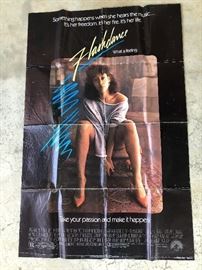 Flashdance...1 of the 36 Vintage Posters Available at this sale!! They are from the Victoria Theater on Caroline Street in Fredericksburg,Va. They were mailed to the theater ,to be displayed in the marquee. They were usually thrown away ,but a family member worked there & saved them!