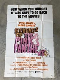 Revenge of the Pink Panther...1 of the 36 Vintage Posters Available at this sale!! They are from the Victoria Theater on Caroline Street in Fredericksburg,Va. They were mailed to the theater ,to be displayed in the marquee. They were usually thrown away ,but a family member worked there & saved them!
