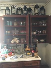 Assorted Antique & Vintage Kitchen Items,Antique Lantern's ,1950's Glassware, Coca Cola Items,Cookie Cutter's,etc..