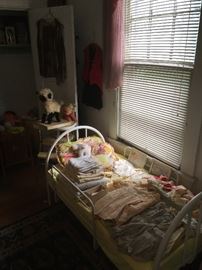 Child's Bed, Antique & Vintage Baby Clothing & Blankets & Toys...
