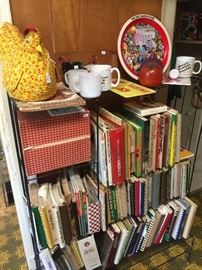 Cookbooks and a great iron shelf