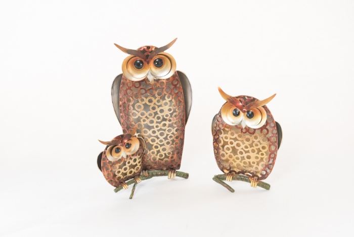 Trio Of Ceramic Owls