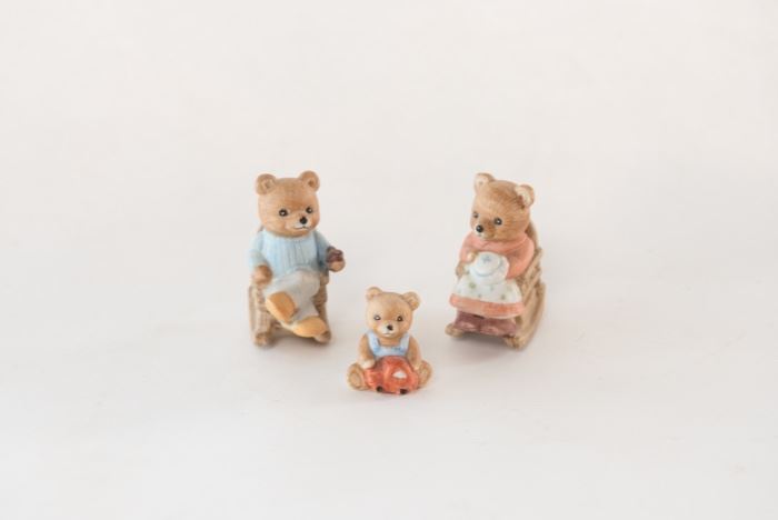 Trio Of Bear Figurines 