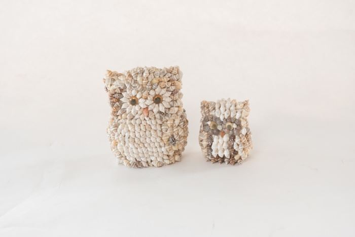 Owl Figurines Made from Shells
