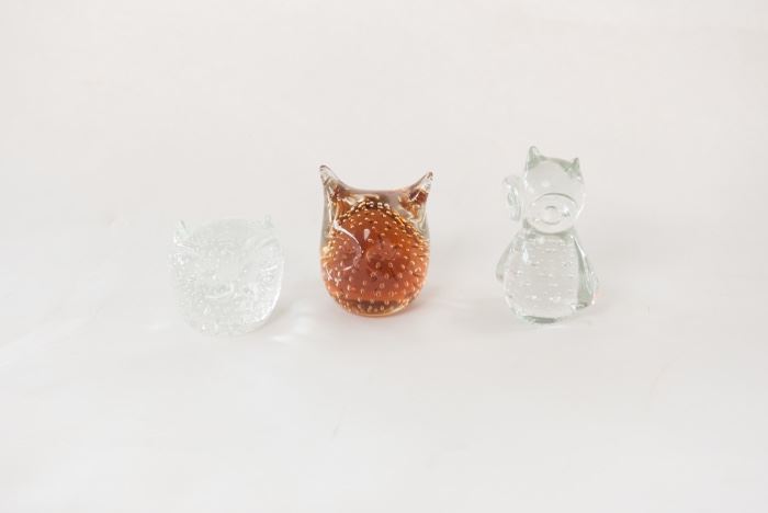 Glass Owl Figurines 