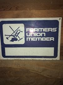 Farmers Union Member Metal Sign