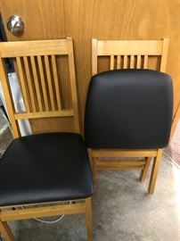 TWO WOODEN FOLDING CHAIRS