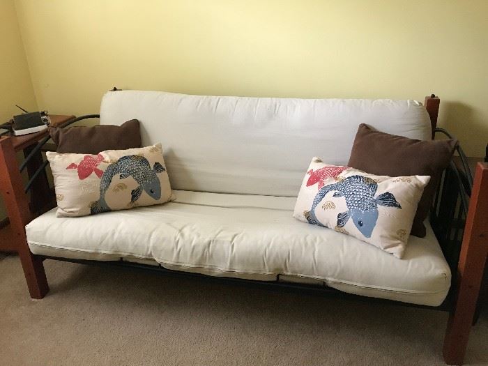 FUTON COUCH WITH PILLOWS